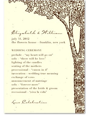 Plantable Forest Wedding Program